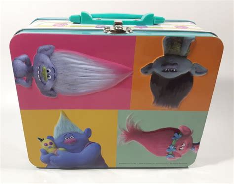 Dreamworks Movie Character Trolls 2016 Tin Metal Lunch Box